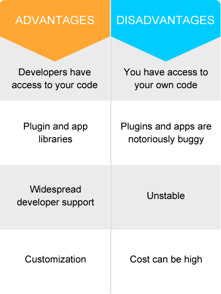 dvantages and disadvantages to an open source platform