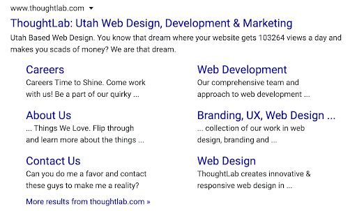 google sitelinks