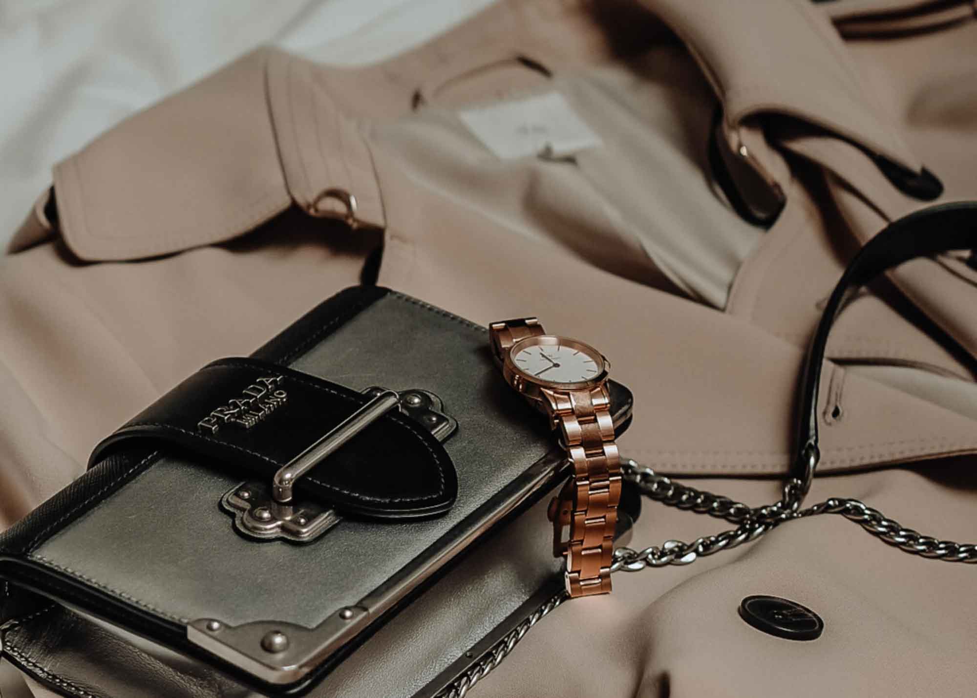 Prada bag and a nice watch