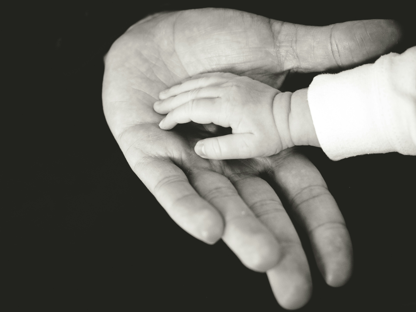 A child's hand in an adult hand