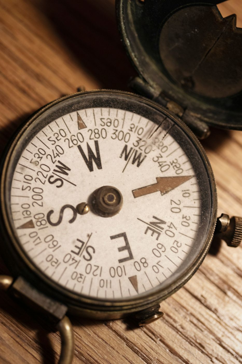 A compass pointing north